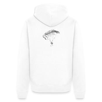 Parachute - Unisex Premium Organic Zip Hoodie - white - Back - Thijin (182cm)