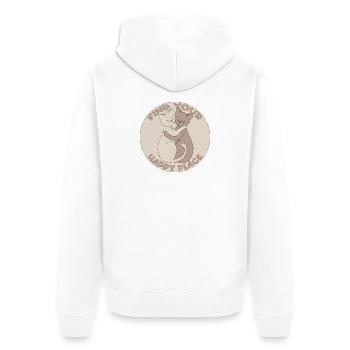 Trouvez votre endroit heureux - Veste à capuche bio Premium Unisexe - blanc - Dos - Thijin (182cm)