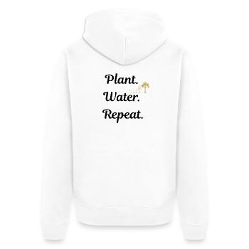 Geschenk für passionierte Gärtner - Unisex Premium Bio Zip Hoodie - Weiß - Hinten - Thijin (182cm)