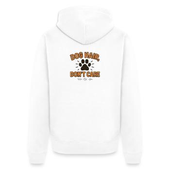 Dog Hair, Don‘t Care - Unisex Premium Bio Zip Hoodie - Weiß - Hinten - Thijin (182cm)