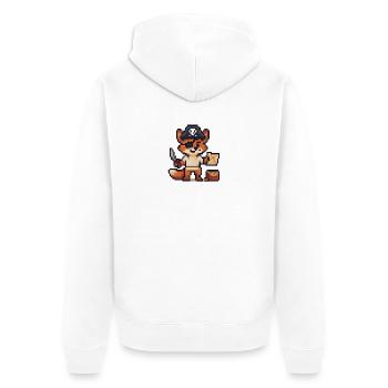Marcel Seibt - Unisex Premium Bio Zip Hoodie - Weiß - Hinten - Thijin (182cm)
