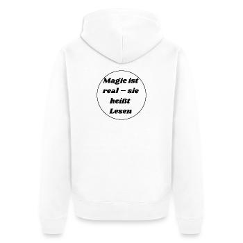 La magie est réelle - c’est ce qu’on appelle la lecture - Veste à capuche bio Premium Unisexe - blanc - Dos - Thijin (182cm)