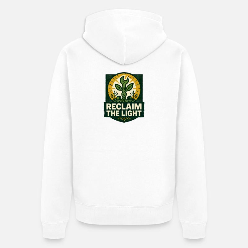 Récupérez la lumière – Solarpunk - Veste à capuche bio Premium Unisexe - blanc