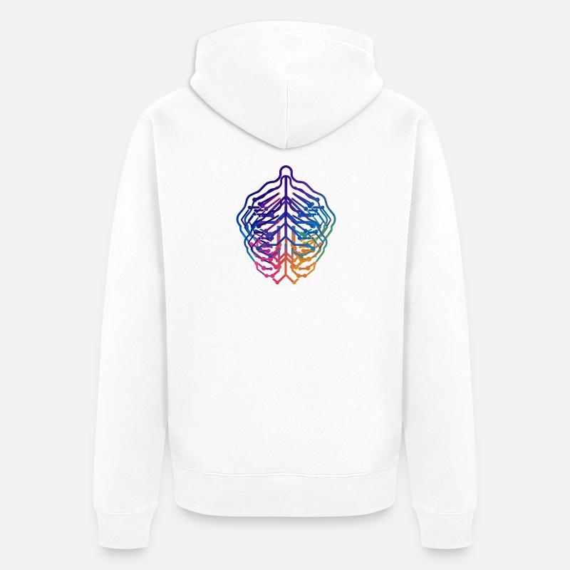 Conception de circuits neuronaux à feuilles - Veste à capuche bio Premium Unisexe - blanc