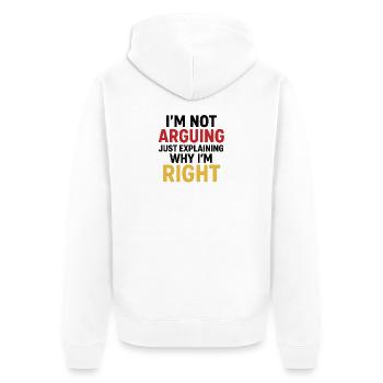Self Expression Humor Design - Unisex Premium Organic Zip Hoodie - white - Back - Thijin (182cm)