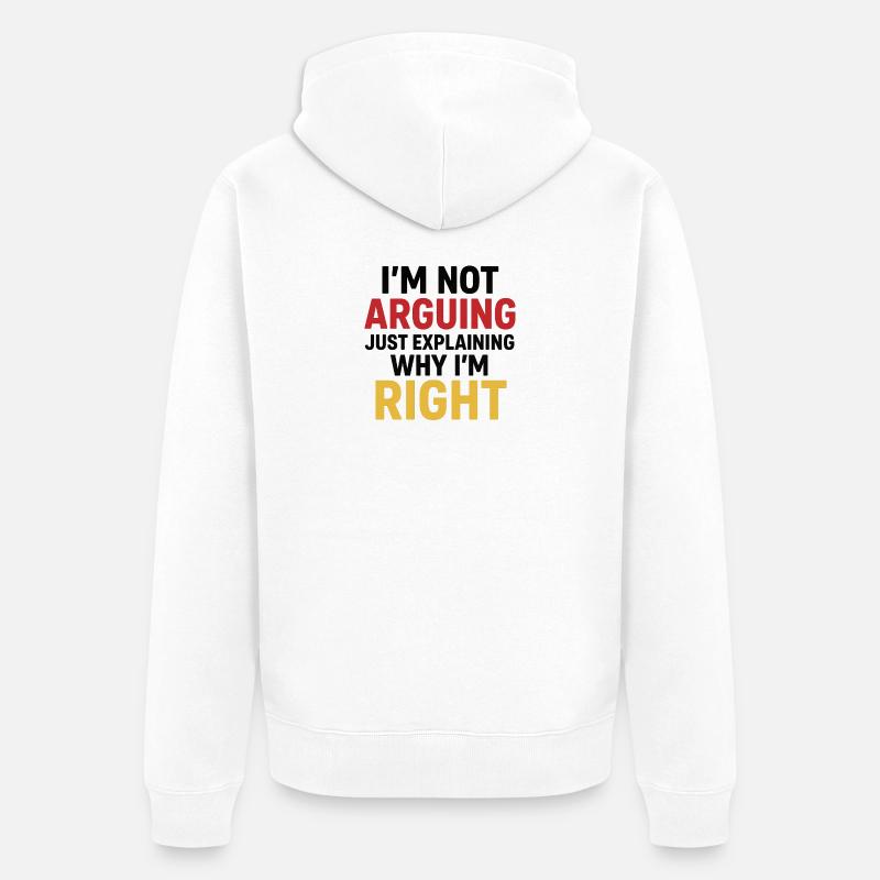 Expression de soi, Humour, Design - Veste à capuche bio Premium Unisexe - blanc