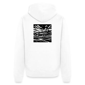 Alpine Landscape – Mountain Style Shirt - Unisex Premium Organic Zip Hoodie - white - Back - Thijin (182cm)