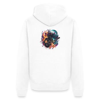Celestial Guitarist Art Illustration - Unisex Premium Organic Zip Hoodie - white - Back - Thijin (182cm)