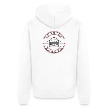 Original Design der König der Burger - Unisex Premium Bio Zip Hoodie - Weiß - Hinten - Thijin (182cm)