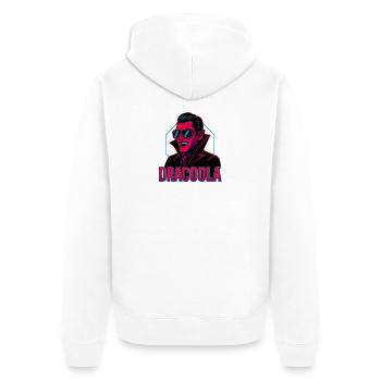 Dracula Dracoola Neon Retro Illustration - Unisex Premium Bio Zip Hoodie - Weiß - Hinten - Thijin (182cm)