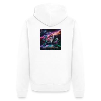 Galactic Alien Band Konzert T-Shirt - Unisex Premium Bio Zip Hoodie - Weiß - Hinten - Thijin (182cm)
