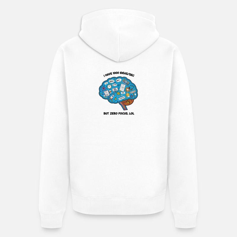 Illustration de brainstorming créative - Veste à capuche bio Premium Unisexe - blanc