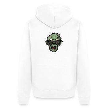 Dessin animé zombie effrayant avec des lunettes de soleil - Veste à capuche bio Premium Unisexe - blanc - Dos - Thijin (182cm)