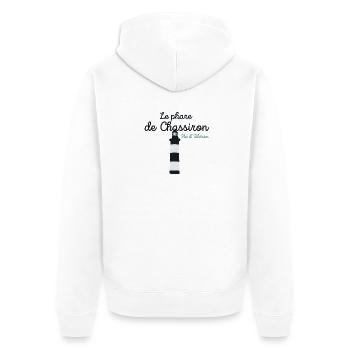 Ile d'Oléron, Chassiron lighthouse - Unisex Premium Organic Zip Hoodie - white - Back - Thijin (182cm)