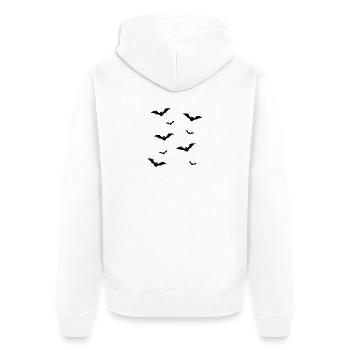 Illustration de silhouette d’essaim de chauve-souris - Veste à capuche bio Premium Unisexe - blanc - Dos - Thijin (182cm)
