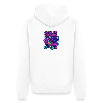 Neon Roller Skates Disco Design - Unisex Premium Organic Zip Hoodie - white - Back - Thijin (182cm)