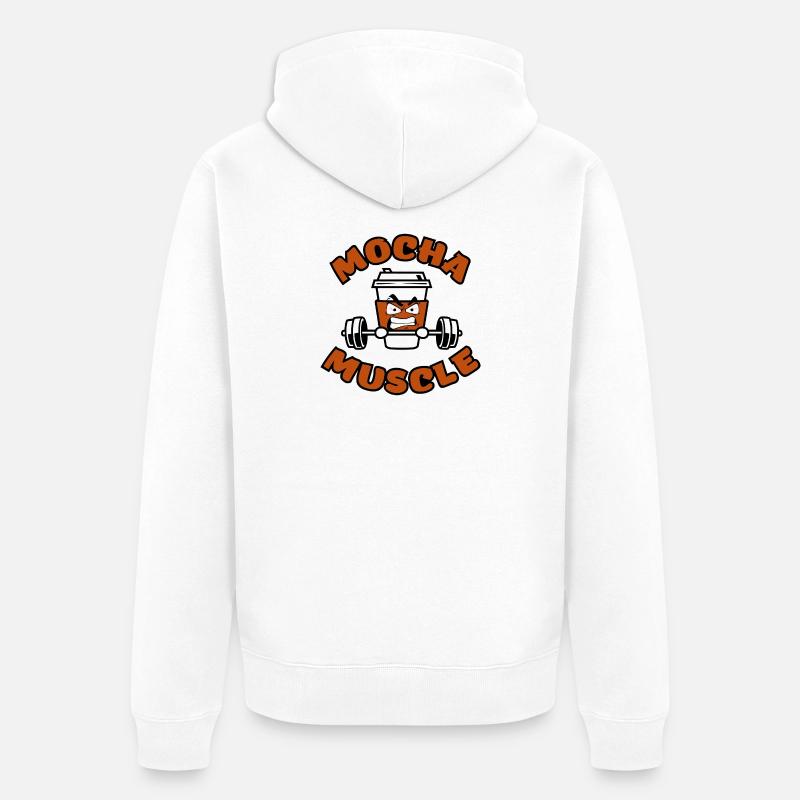 Formation à la caféine – Power Coffee - Veste à capuche bio Premium Unisexe - blanc
