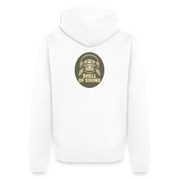 Turtle mit Kopfhörer - Unisex Premium Bio Zip Hoodie - Weiß - Hinten - Thijin (182cm)