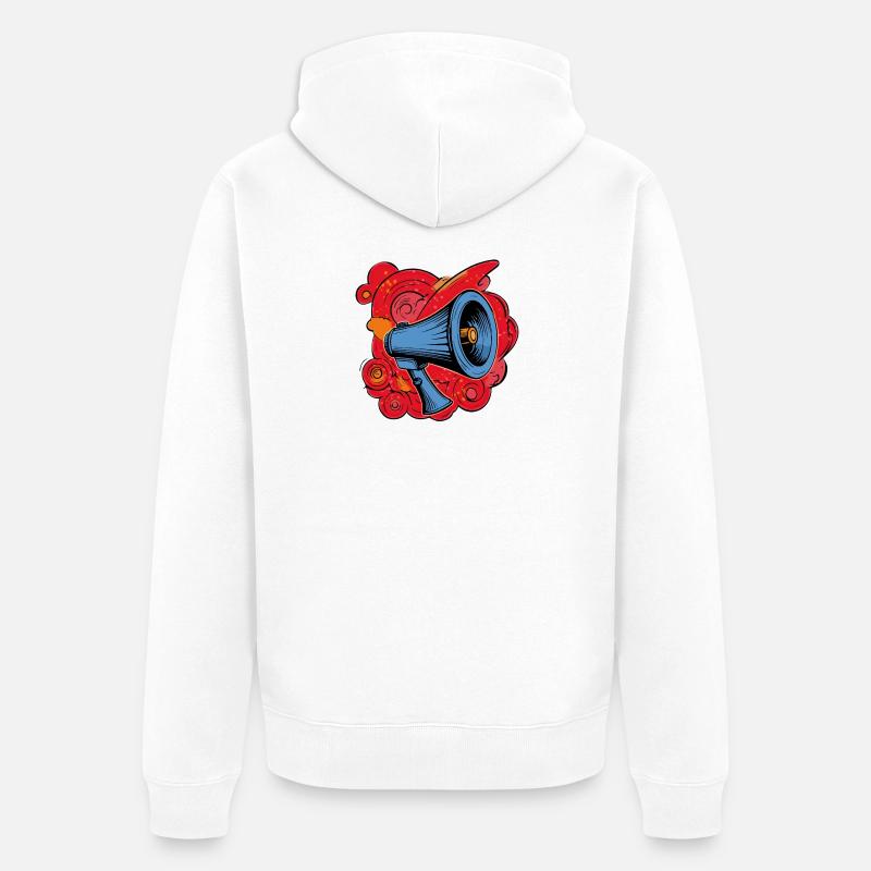 Haut-parleur graffiti avec explosions vibrantes - Veste à capuche bio Premium Unisexe - blanc