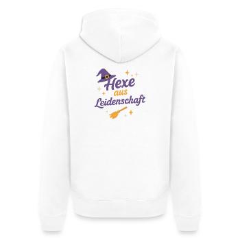 Hexe aus Leidenschaft - Unisex Premium Bio Zip Hoodie - Weiß - Hinten - Thijin (182cm)