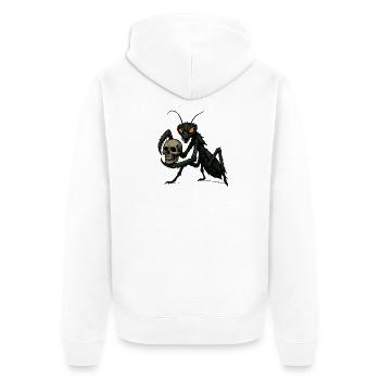 Gottesanbeterin - Unisex Premium Bio Zip Hoodie - Weiß - Hinten - Thijin (182cm)