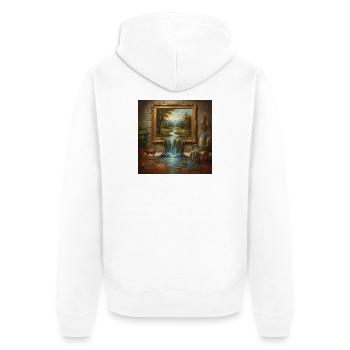 Natural wonderland with running water - Unisex Premium Organic Zip Hoodie - white - Back - Thijin (182cm)