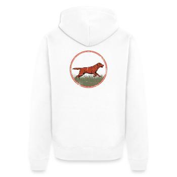 Motif nature de chien de chasse courant - Labrador rouge renard - Veste à capuche bio Premium Unisexe - blanc - Dos - Thijin (182cm)