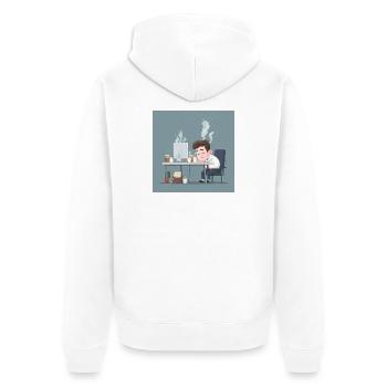 Burnout? Ich nenn’s nur Montag - Unisex Premium Bio Zip Hoodie - Weiß - Hinten - Thijin (182cm)