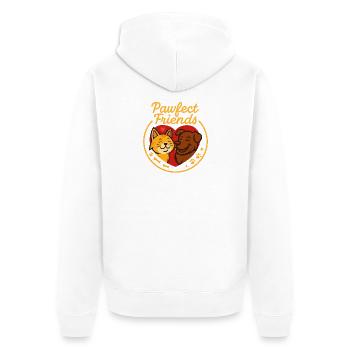 Hunde und Katze Freundschaft Motiv - Unisex Premium Bio Zip Hoodie - Weiß - Hinten - Thijin (182cm)