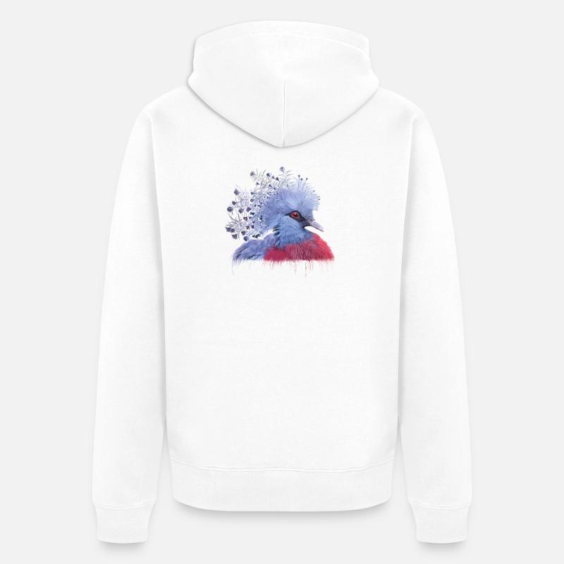 Krontaube - Unisex Premium Bio Zip Hoodie - Weiß