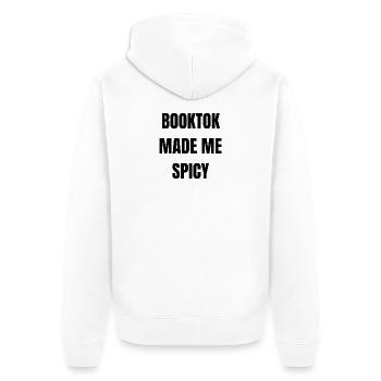 Booktok made me Spicy - Unisex Premium Bio Zip Hoodie - Weiß - Hinten - Thijin (182cm)