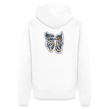 Kissing Birds VVA1 - Unisex Premium Organic Zip Hoodie - white - Back - Thijin (182cm)