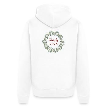 Adventskranz Familie Family 2025 Christmas - Unisex Premium Bio Zip Hoodie - Weiß - Hinten - Thijin (182cm)