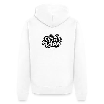 Österreich - Souvenir-Design - Unisex Premium Bio Zip Hoodie - Weiß - Hinten - Thijin (182cm)