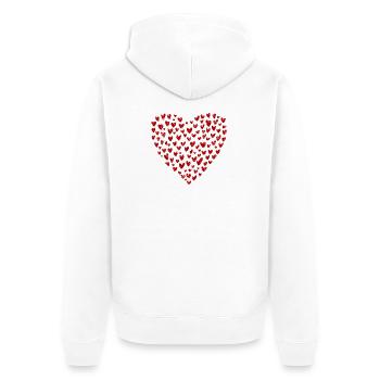 Heart Collection: Love in Red - Unisex Premium Organic Zip Hoodie - white - Back - Thijin (182cm)