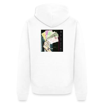 Bunte Geldscheine mit Street Art Flair - Unisex Premium Bio Zip Hoodie - Weiß - Hinten - Thijin (182cm)