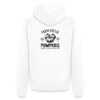 Herbstkürbisse im rustikalen Stil - Unisex Premium Bio Zip Hoodie - Weiß - Hinten - Thijin (182cm)