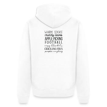 Herbstfeeling mit Kürbis und Feuer - Unisex Premium Bio Zip Hoodie - Weiß - Hinten - Thijin (182cm)