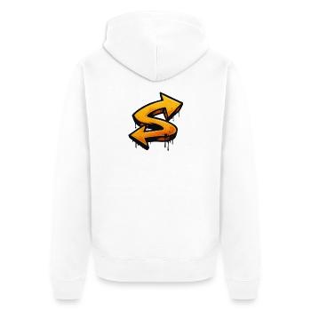 Graffiti print with directional arrows letter S - Unisex Premium Organic Zip Hoodie - white - Back - Thijin (182cm)