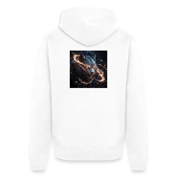 Electrifying Mythical Tiger - Unisex Premium Organic Zip Hoodie - white - Back - Thijin (182cm)