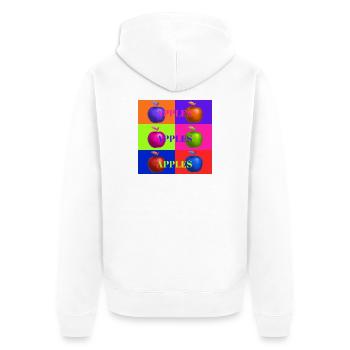 Pop Art Apple Collage Design - Unisex Premium Organic Zip Hoodie - white - Back - Thijin (182cm)