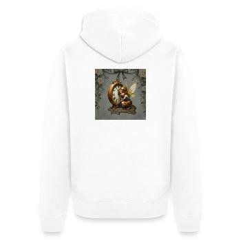 Horloge magique avec fée mécanique - Veste à capuche bio Premium Unisexe - blanc - Dos - Thijin (182cm)