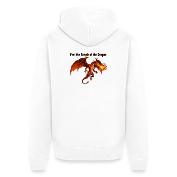 Conception du souffle du dragon ardent - Veste à capuche bio Premium Unisexe - blanc - Dos - Thijin (182cm)