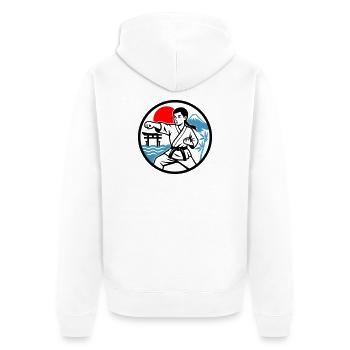 Karaté et nature - Veste à capuche bio Premium Unisexe - blanc - Dos - Thijin (182cm)