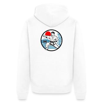 Karaté Nature - Veste à capuche bio Premium Unisexe - blanc - Dos - Thijin (182cm)