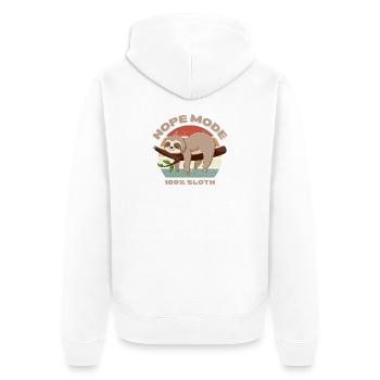 Nope Mode for All Sloths - Unisex Premium Organic Zip Hoodie - white - Back - Thijin (182cm)