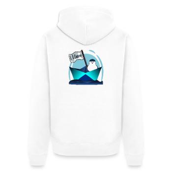 Möwe Segeln Papierboot 1. Klasse Schulkind - Unisex Premium Bio Zip Hoodie - Weiß - Hinten - Thijin (182cm)