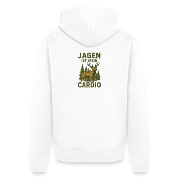 Hunter heartbeat motif - Unisex Premium Organic Zip Hoodie - white - Back - Thijin (182cm)