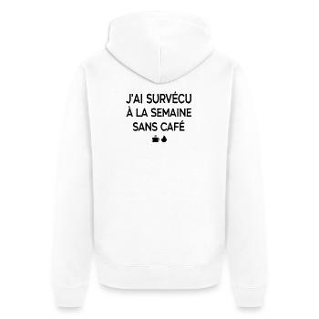 Lebendiges Blumenmuster für T-Shirts - Unisex Premium Bio Zip Hoodie - Weiß - Hinten - Thijin (182cm)