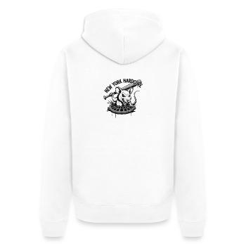 New York hardcore rat with baseball bat - Unisex Premium Organic Zip Hoodie - white - Back - Thijin (182cm)